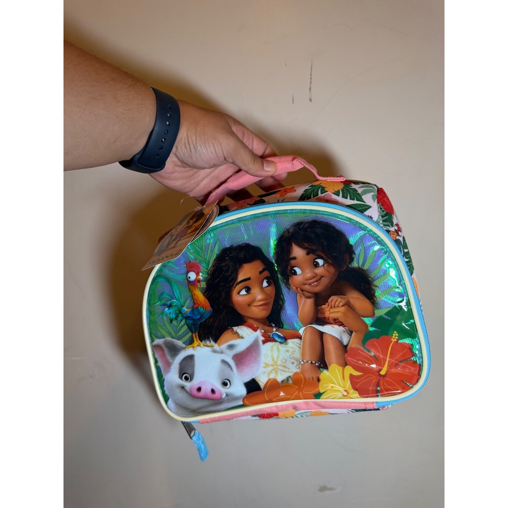 NWT Disney Lunch Bag Moana Floral Tropical Graphic Pink OS